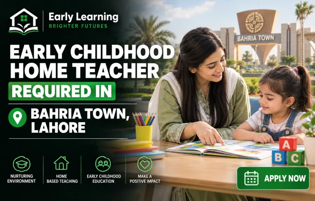 Early Childhood Home Teacher Required in Bahria Town, Lahore